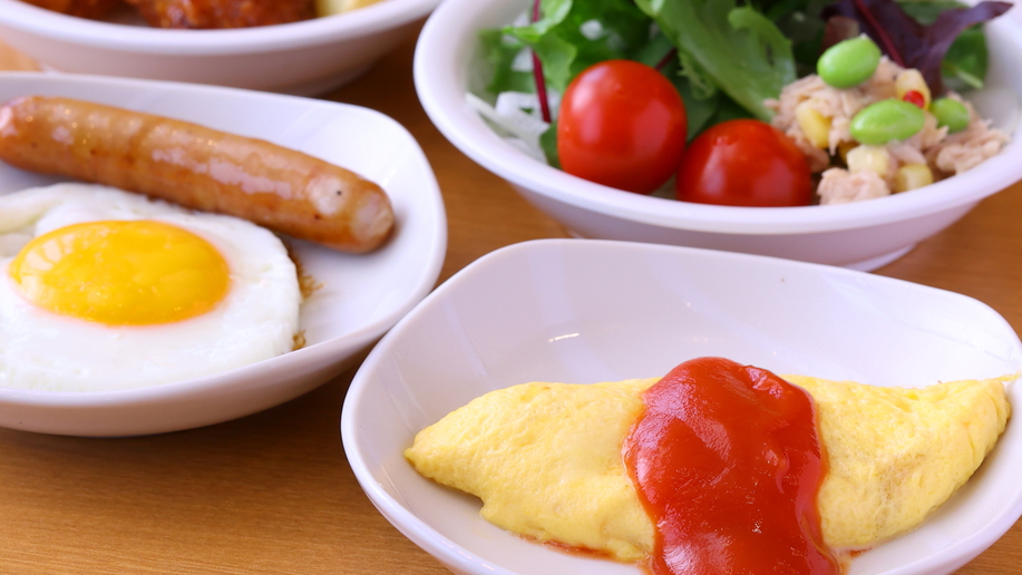 朝食盛り付け例