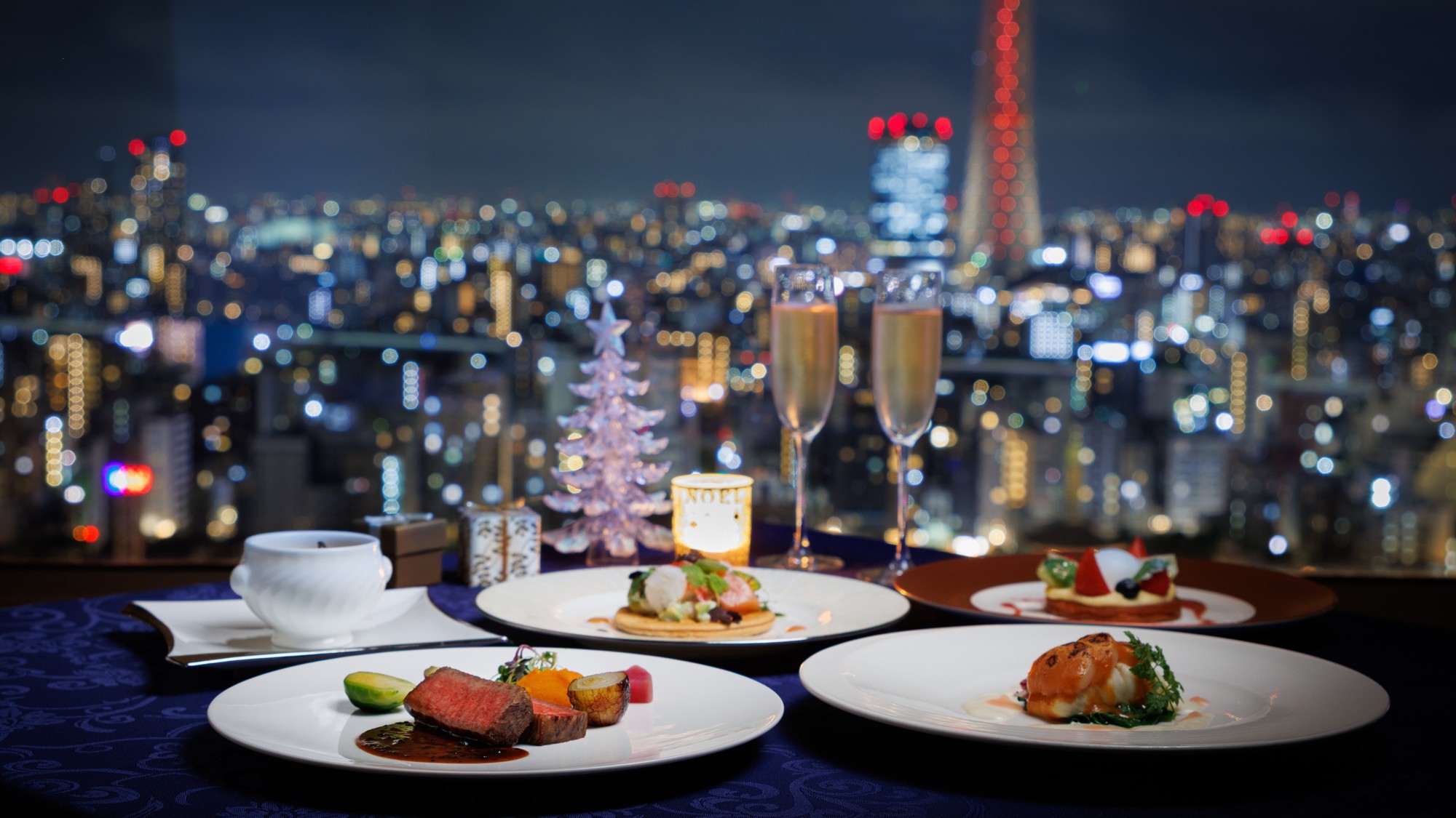 27階 THE DINING シノワ 唐紅花& 鉄板フレンチ 蒔絵メニュー一例