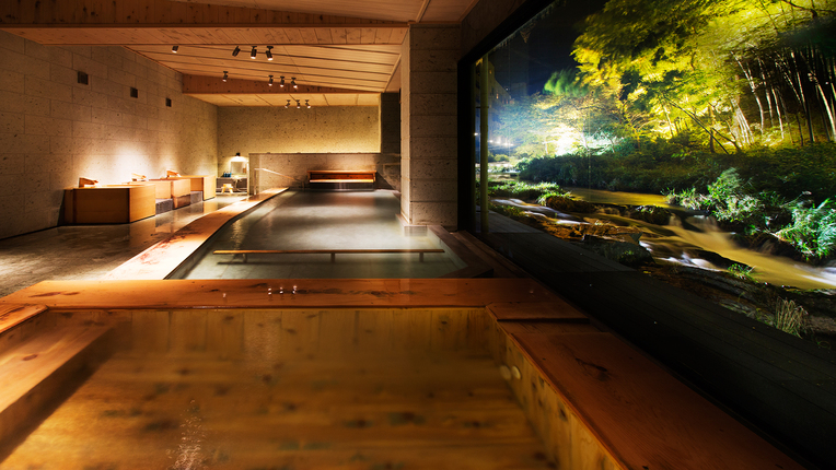 高級銘石「十和田石・松島石」を使用した大浴場「伏見の湯」のイメージ♪