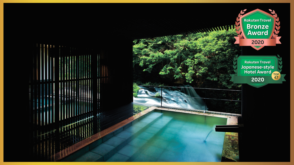 会津の名所・名瀑「伏見ヶ滝（ふしみがたき）」を望む、絶景露天風呂「瀧美（たきみ）の湯」のイメージ♪