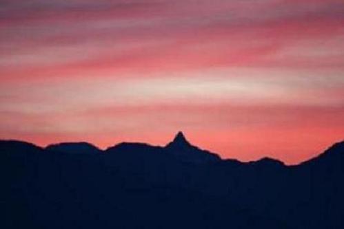 北アルプス夕焼け