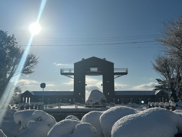 湖のテラス冬