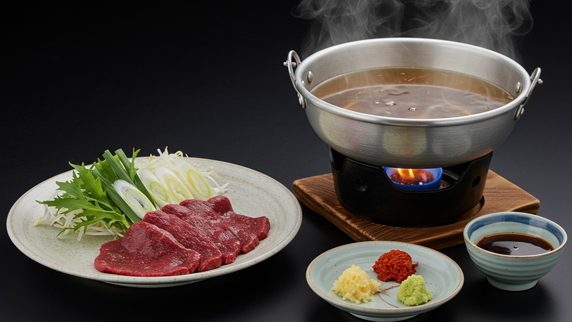 鹿肉のしゃぶしゃぶ