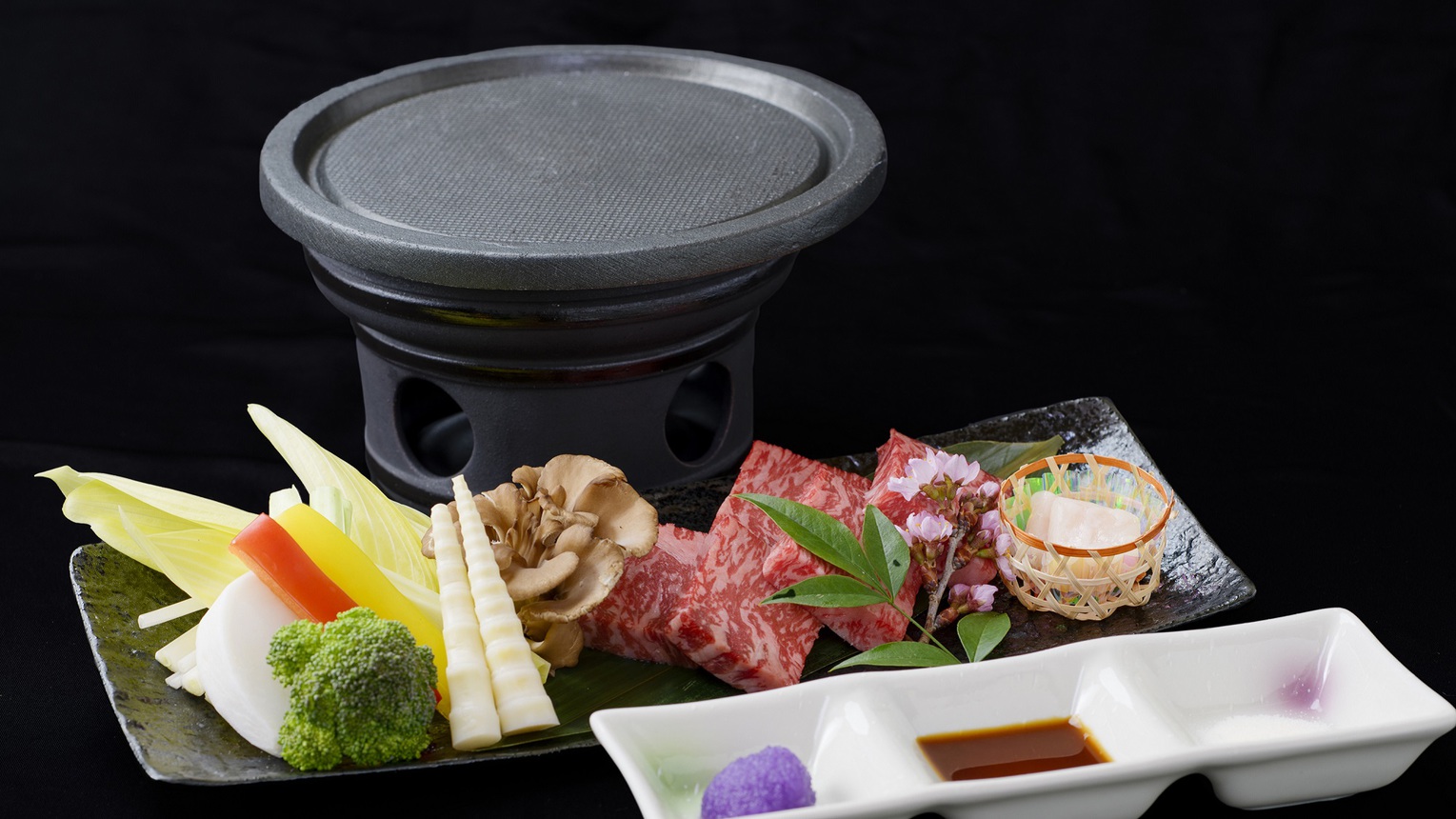 別注文料理：信州産牛石焼