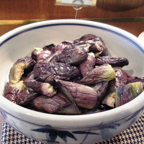 ある日の朝食おふくろの味「茄子の揚げびたし」