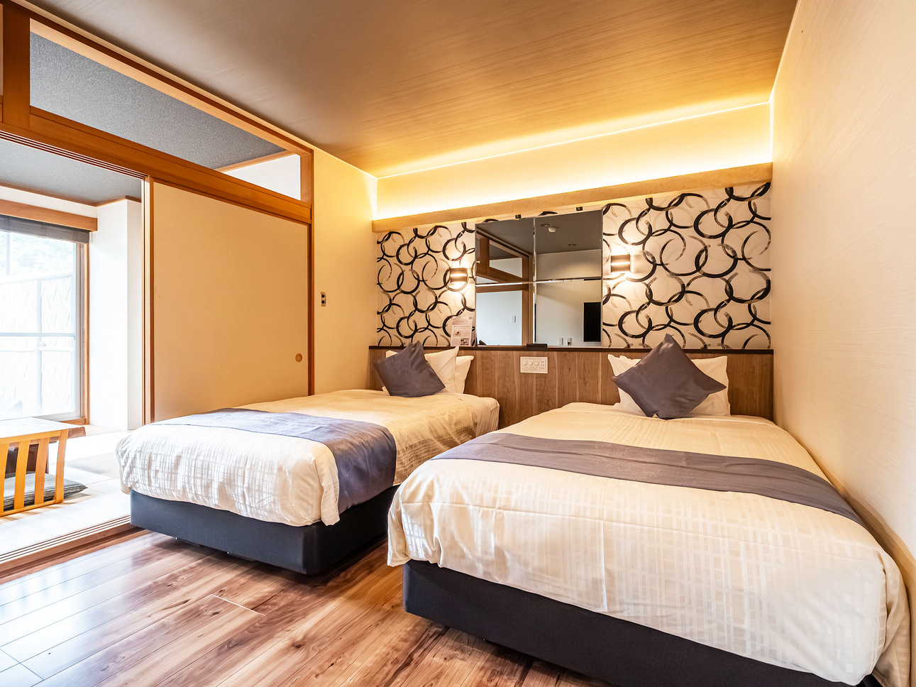 【和モダン和洋室】ペット同伴客室46平米露天岩風呂