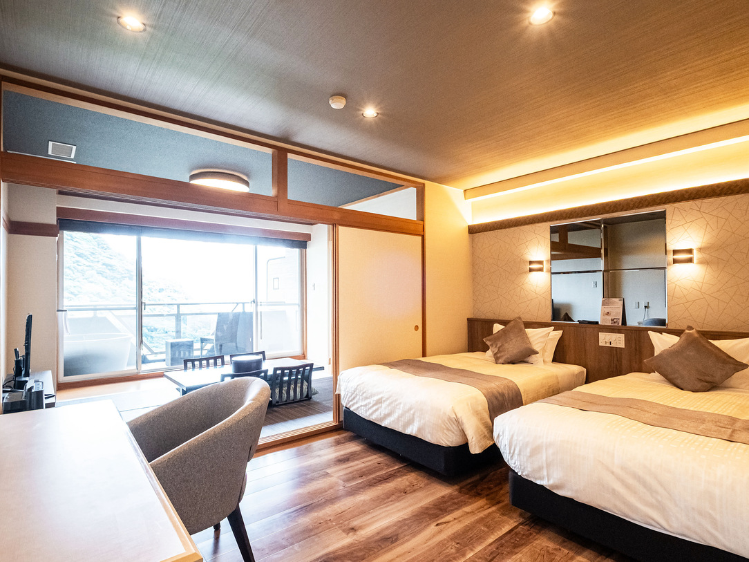 【和モダン和洋室】40平米＋テラス6平米信楽焼露天風呂