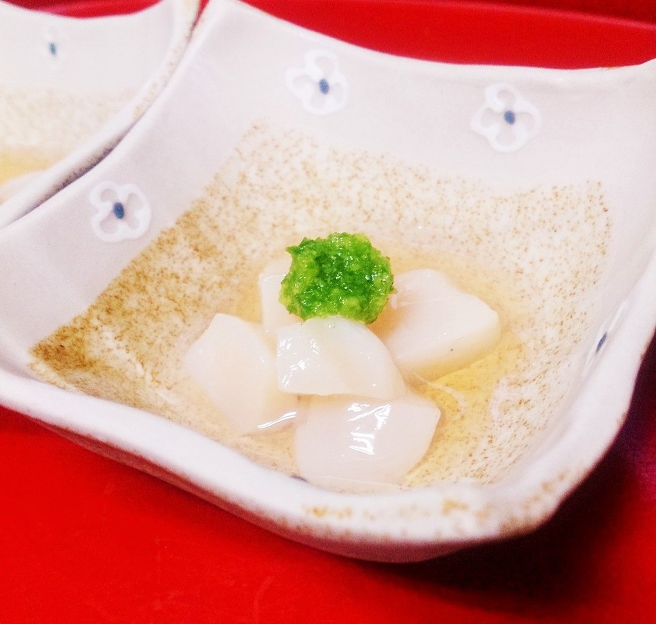 貝柱の甘酢添え