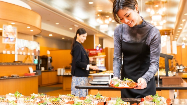 夕食ビュッフェお造り盛り合わせ