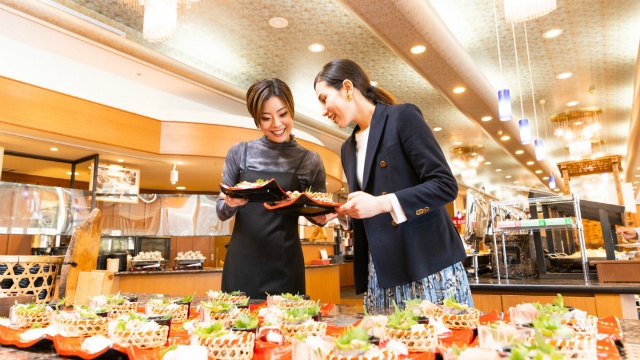 夕食ビュッフェお造り盛り合わせ