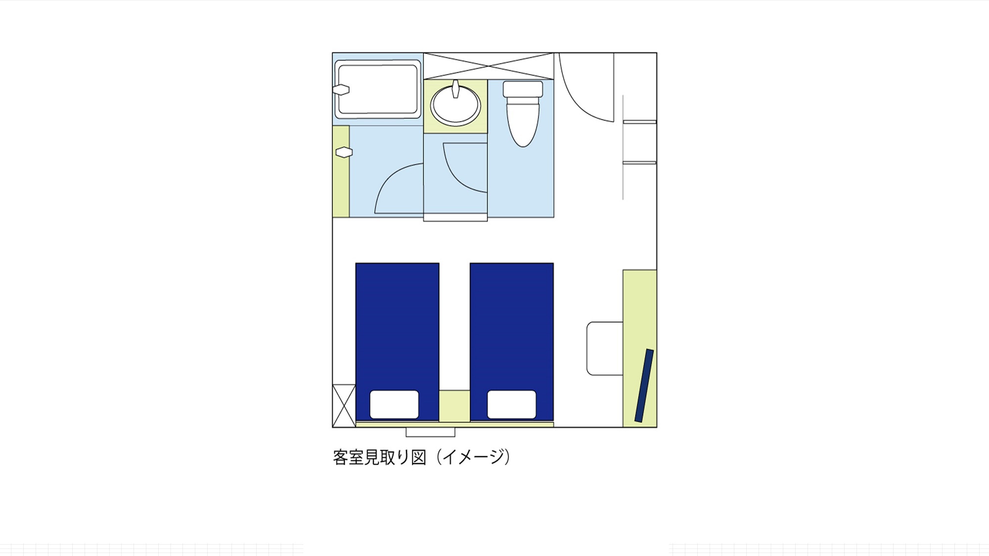 【モデレートツインルーム】見取り図