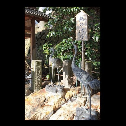 源泉発祥の「鶴の休石」当館玄関向かいには源泉発祥の鶴の休石がございます。開湯約560年