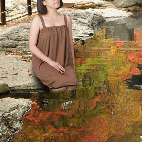 【湯あみ着】大露天風呂をご利用の女性のお客様に「湯あみ着」をご提供しております。