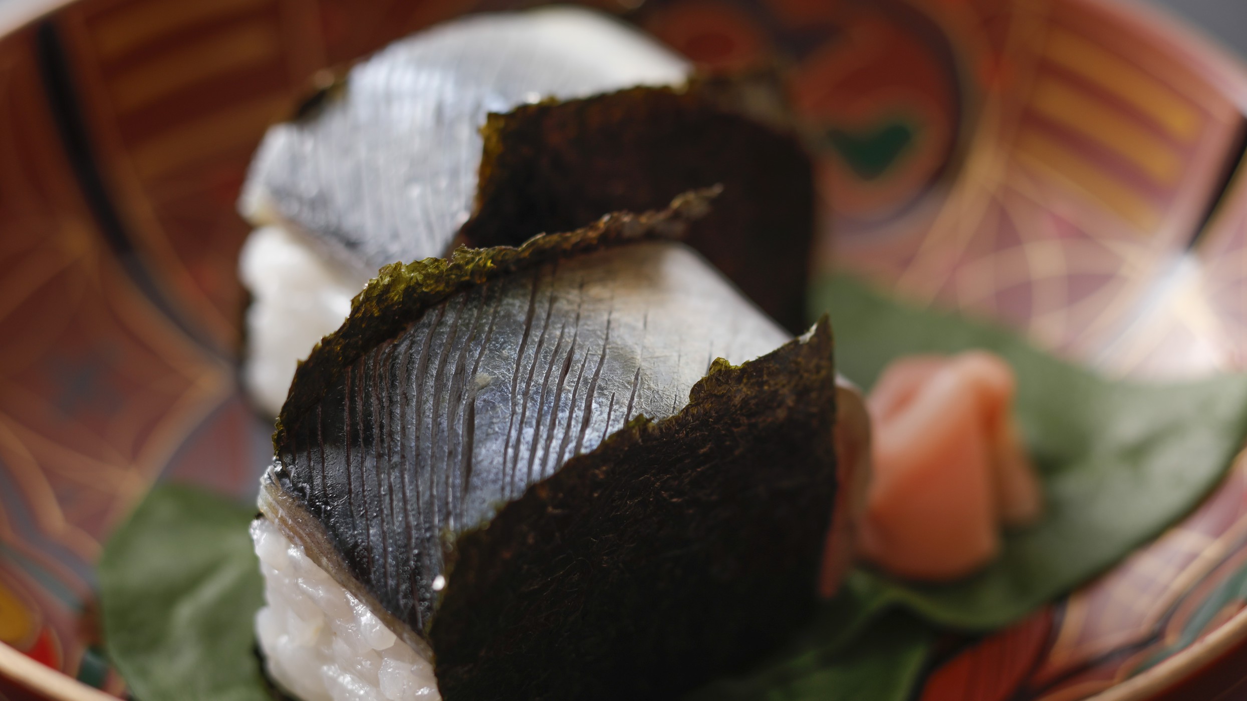 【通年のお料理】地鯖の棒寿司（一例）