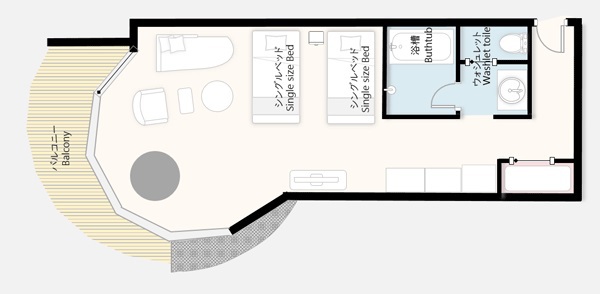 新館：バルコニーコーナールーム