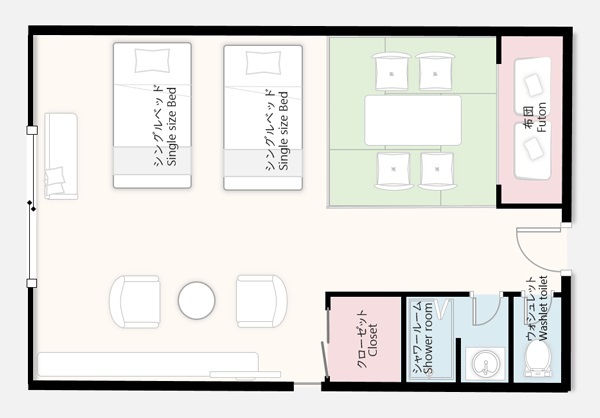 本館：コーナーツイン和室