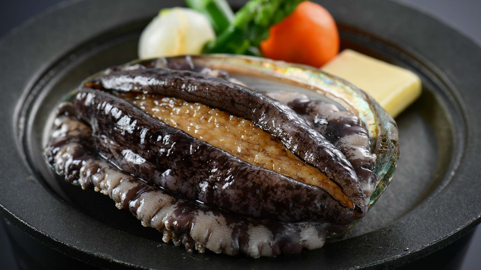 夕食一例｜鮑の踊り焼き
