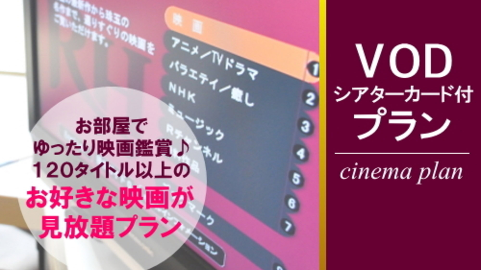 映画見放題プラン素泊まり