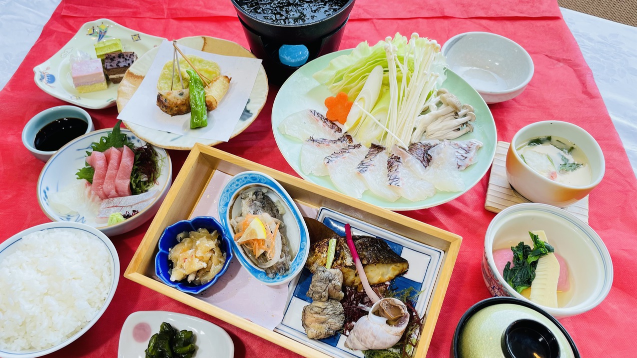 えらべる3種のご夕食【真鯛のあおさしゃぶしゃぶ】