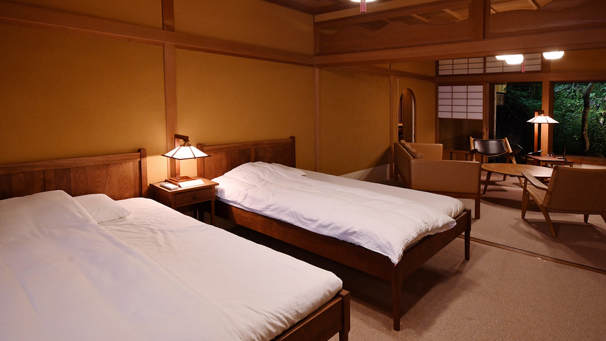 露天付特別室【蓬莱の間】の寝室