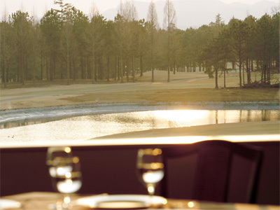 レストランからの夕日