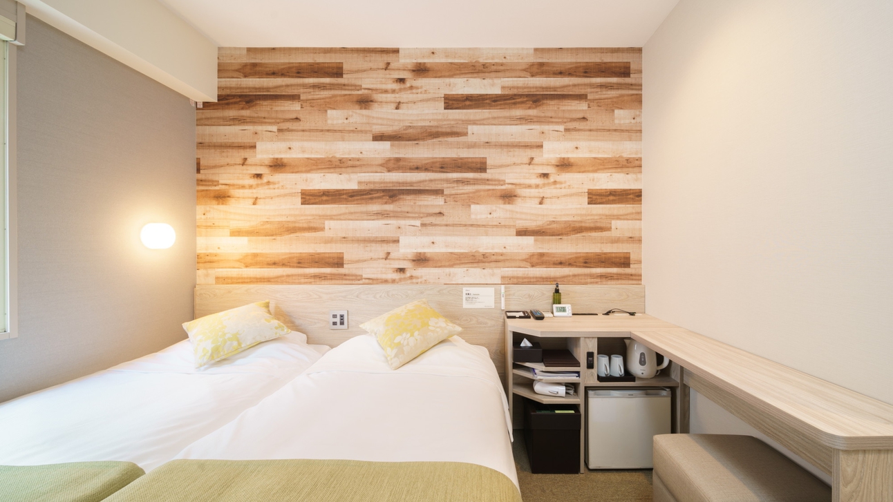 定員２名までお泊り頂けるコンパクトツインルームです