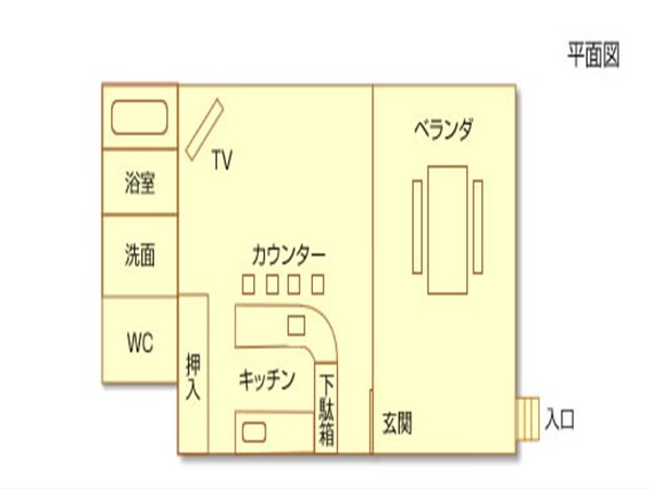 ２名用コテージ平面図