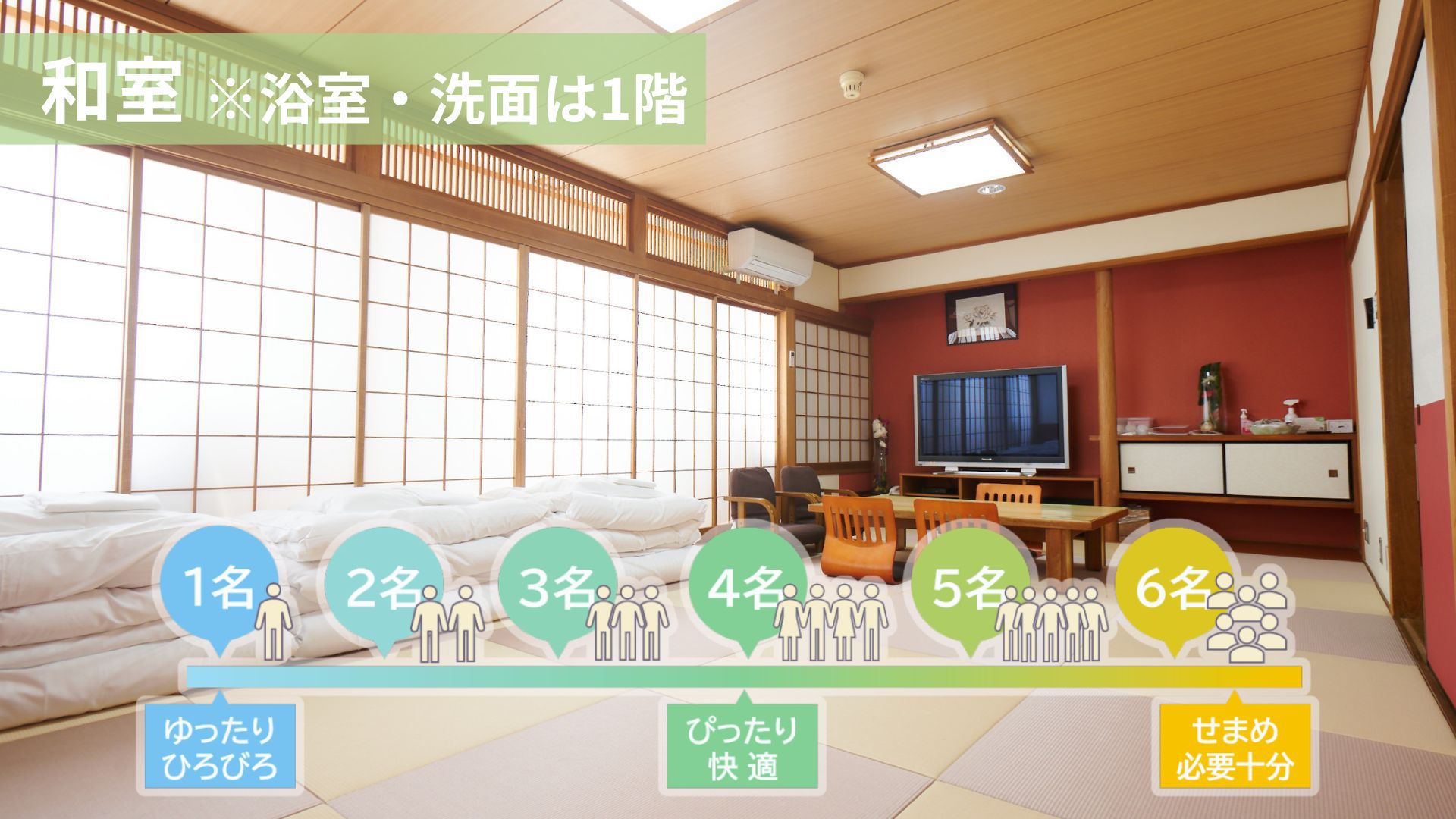和室【禁煙】※浴室・洗面は1階にございます。