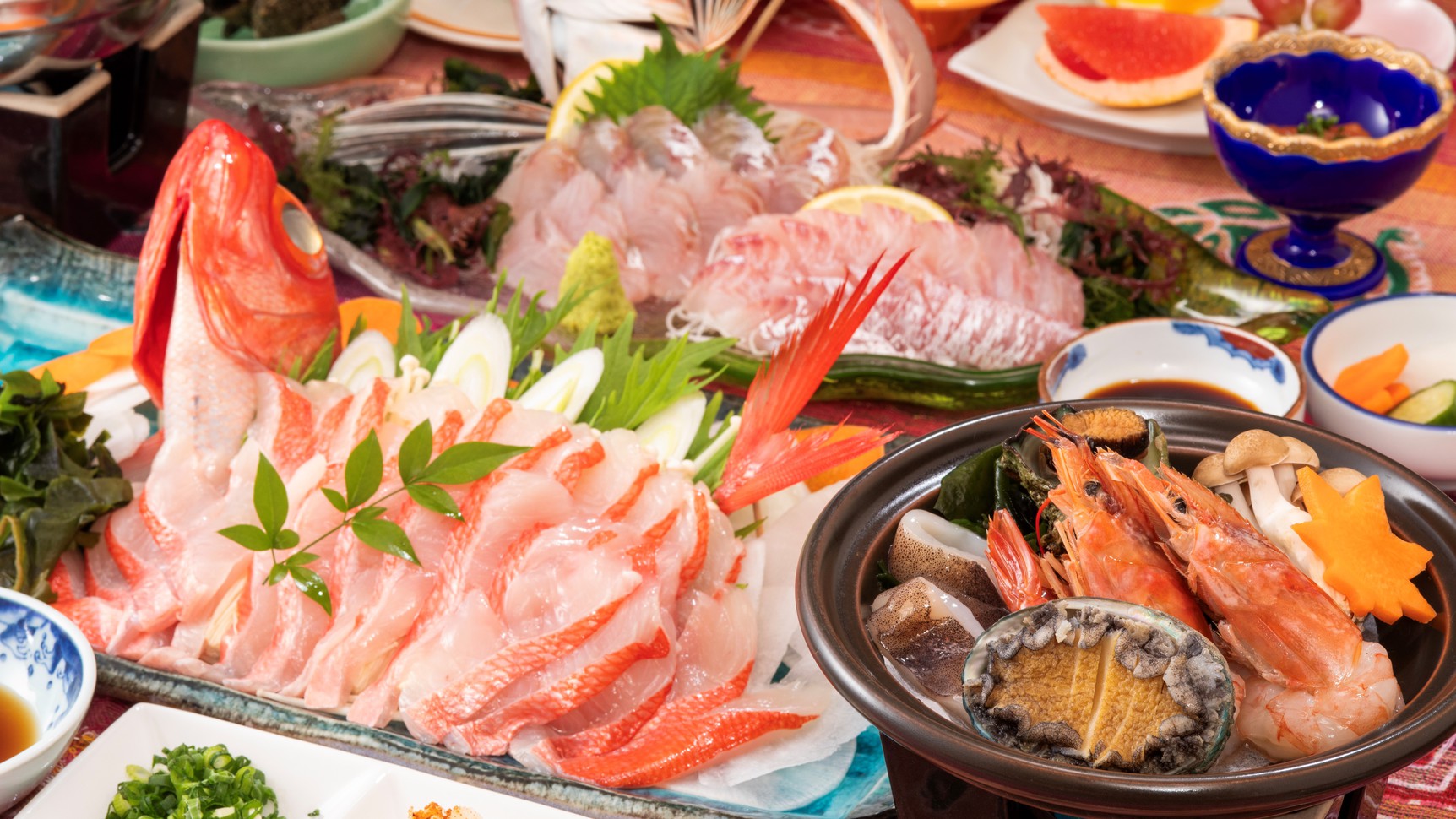 金目鯛しゃふ？しゃふ？フ？ラン・海鮮陶板セット