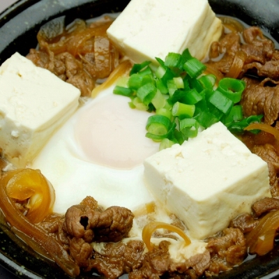 夕食花々亭牛すき焼き豆腐煮