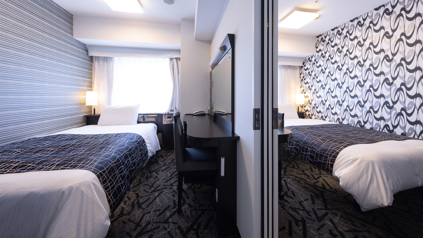 【素泊まり】2室コネクトルームプラン　2部屋合わせて22平米　テレビもバス・トイレも各客室に完備