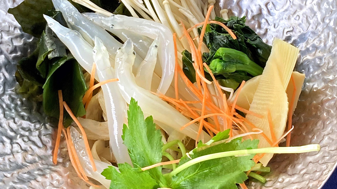 3月〜5月・はまゆう春野菜と白魚の玉子とじ