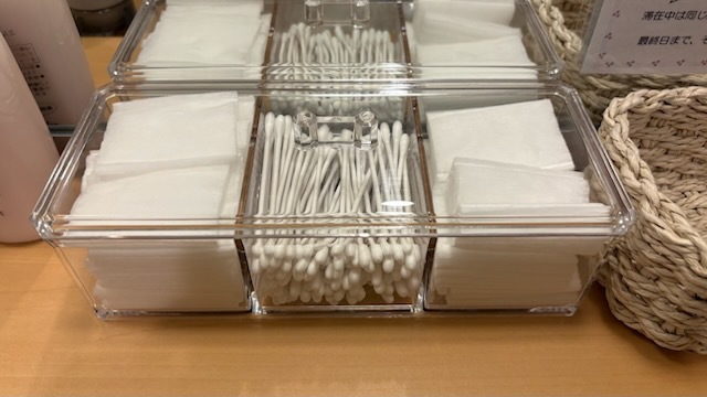 女性大浴場アメニティ（綿棒・コットン）