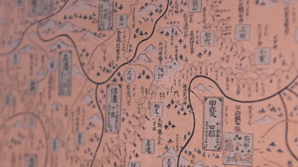 館内に展示の古地図