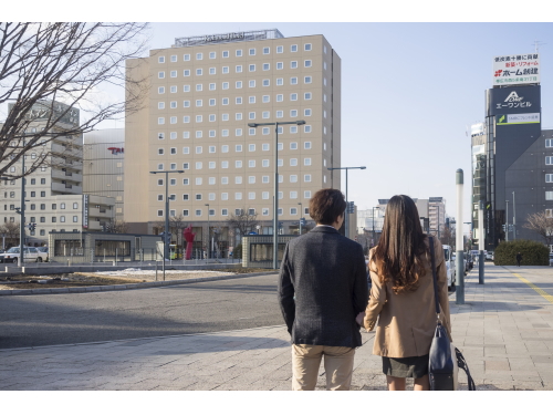 JR帯広駅を降りればホテルは目の前。