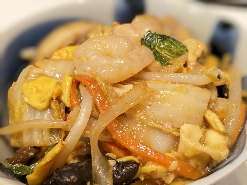 【朝食】自分で作る中華チラシ丼