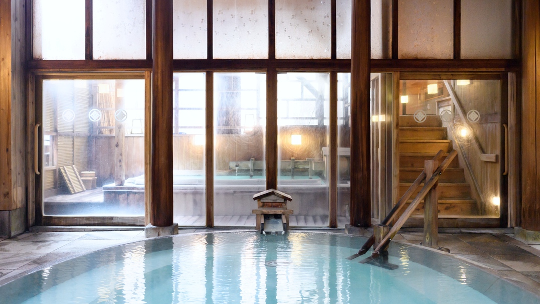 【御汲み上の湯】 奈良屋自慢の温泉。夜中に男女入れ替えもあり趣の違う温泉を楽しめます