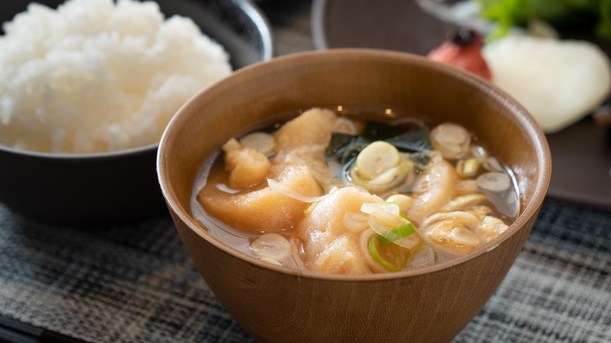 【Organic】お客様の健康を考えて、有機大豆の味噌汁をご用意