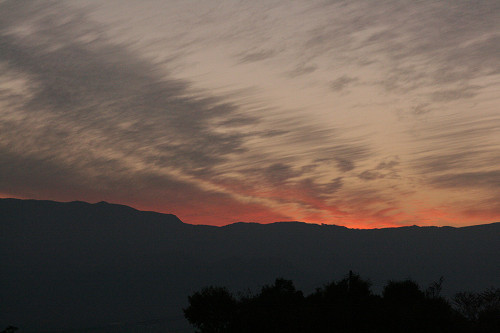 『阿蘇外輪山』の夕日