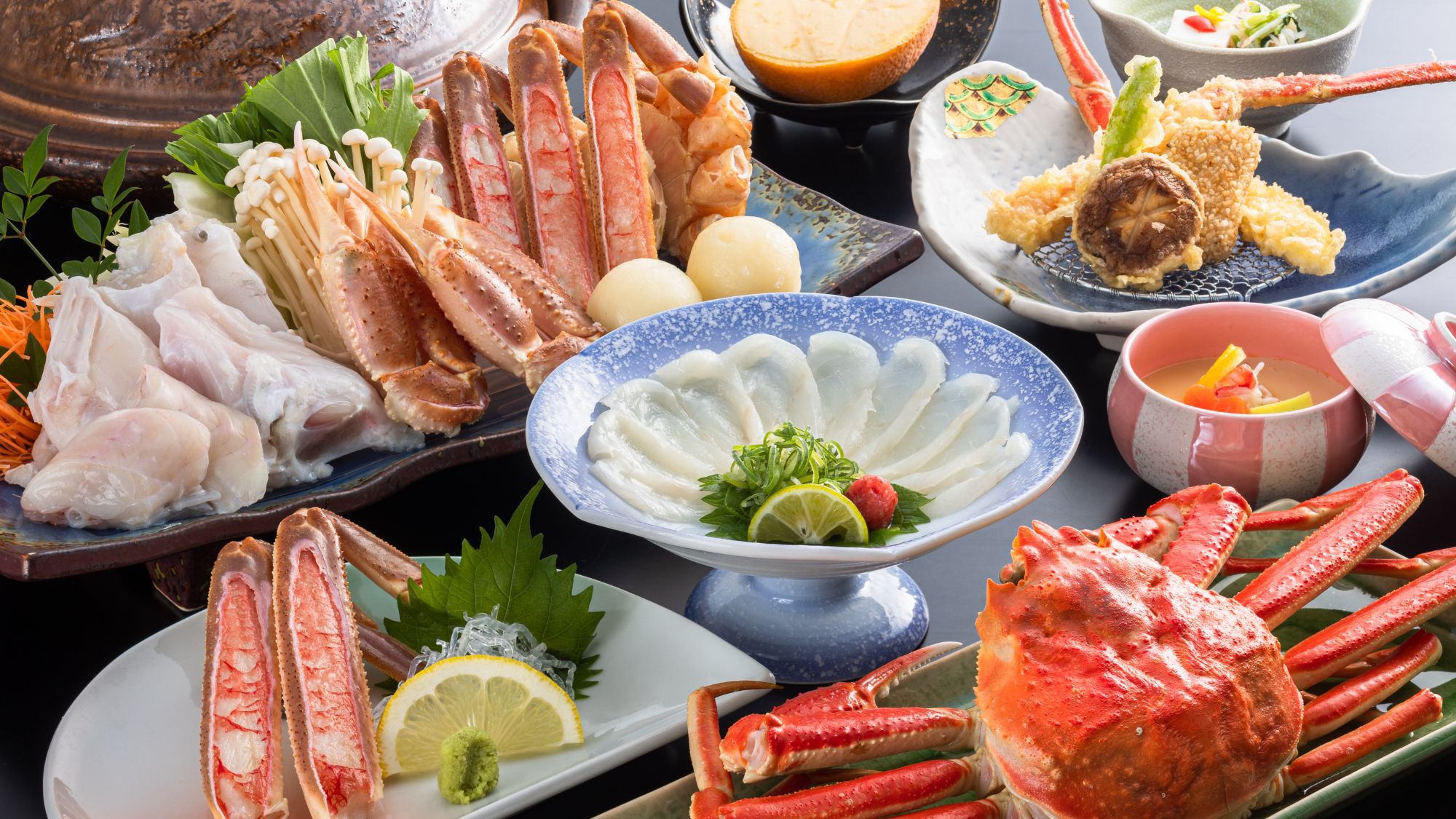 カニ&とらふぐ食べ尽くし会席/一例