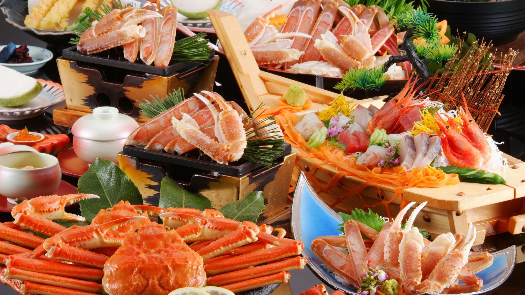 魚介盛り付カニ尽くし会席/一例