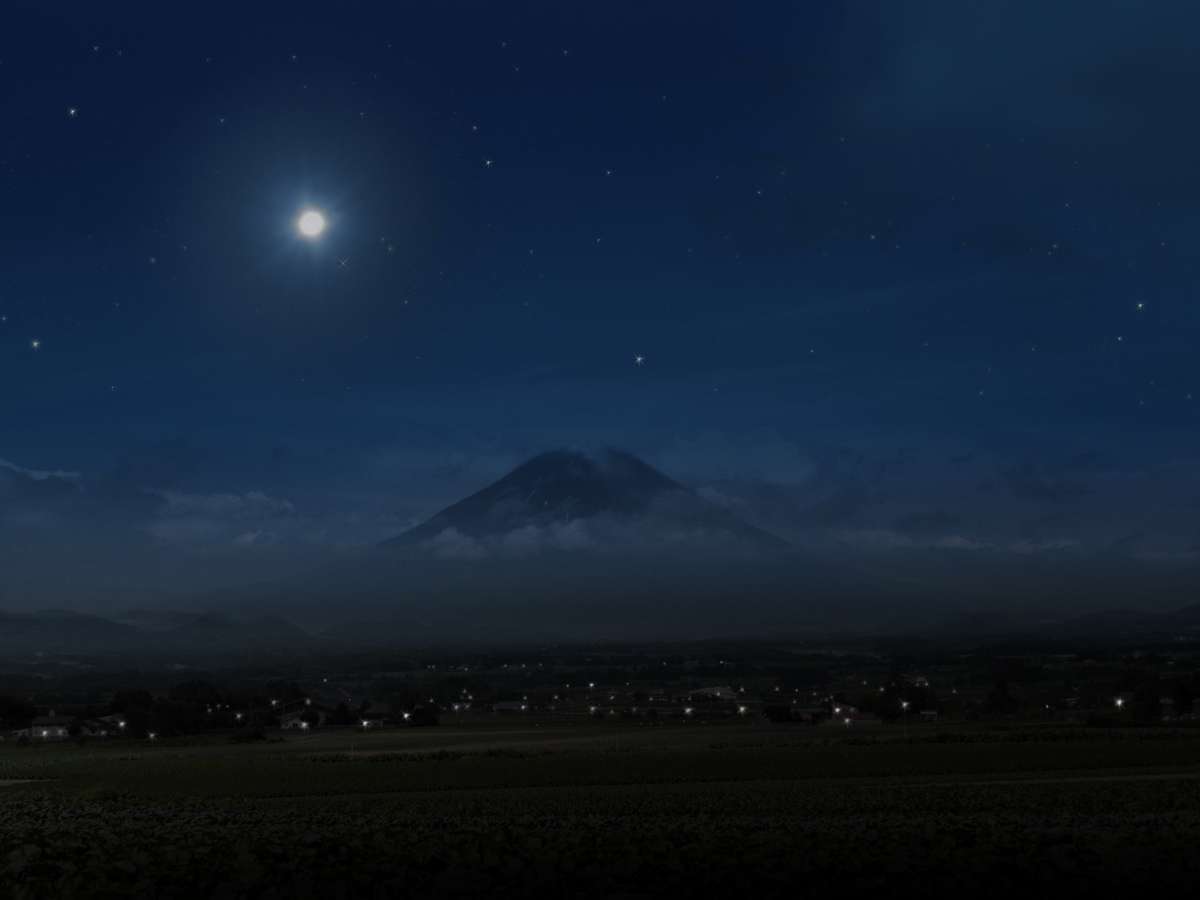 夜の羊蹄山運が良ければ満点の星空が