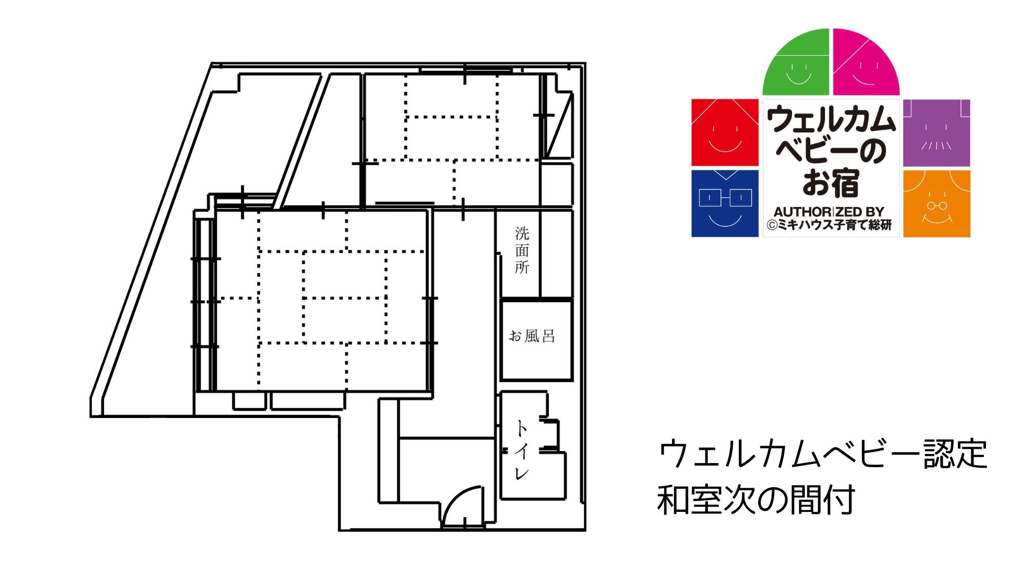 ウェルカムベビー認定和室次の間付間取り