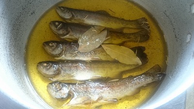 ニジ鱒のコンフィ