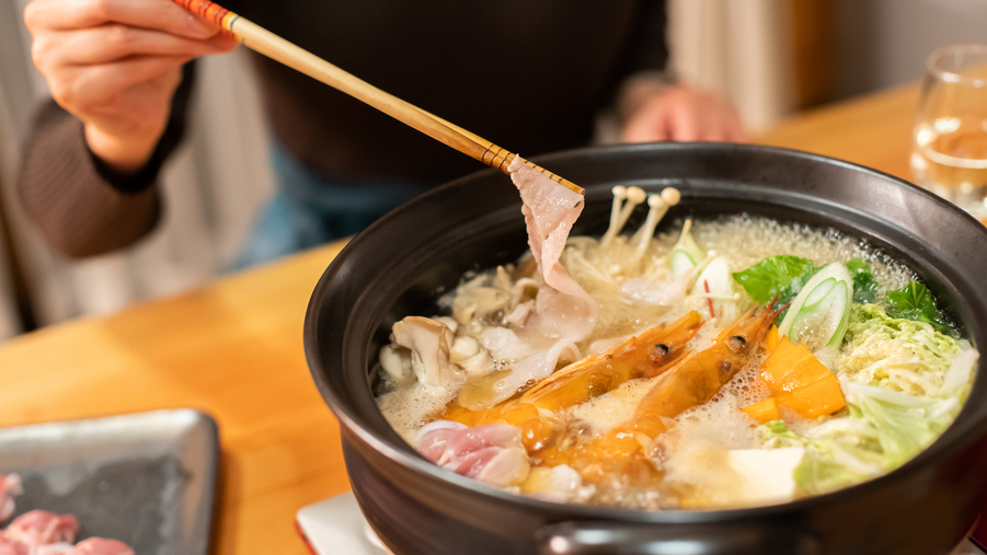 【秋・冬ver】土鍋セット（レンタル料1，650円）お好みの食材をお持ち込みください