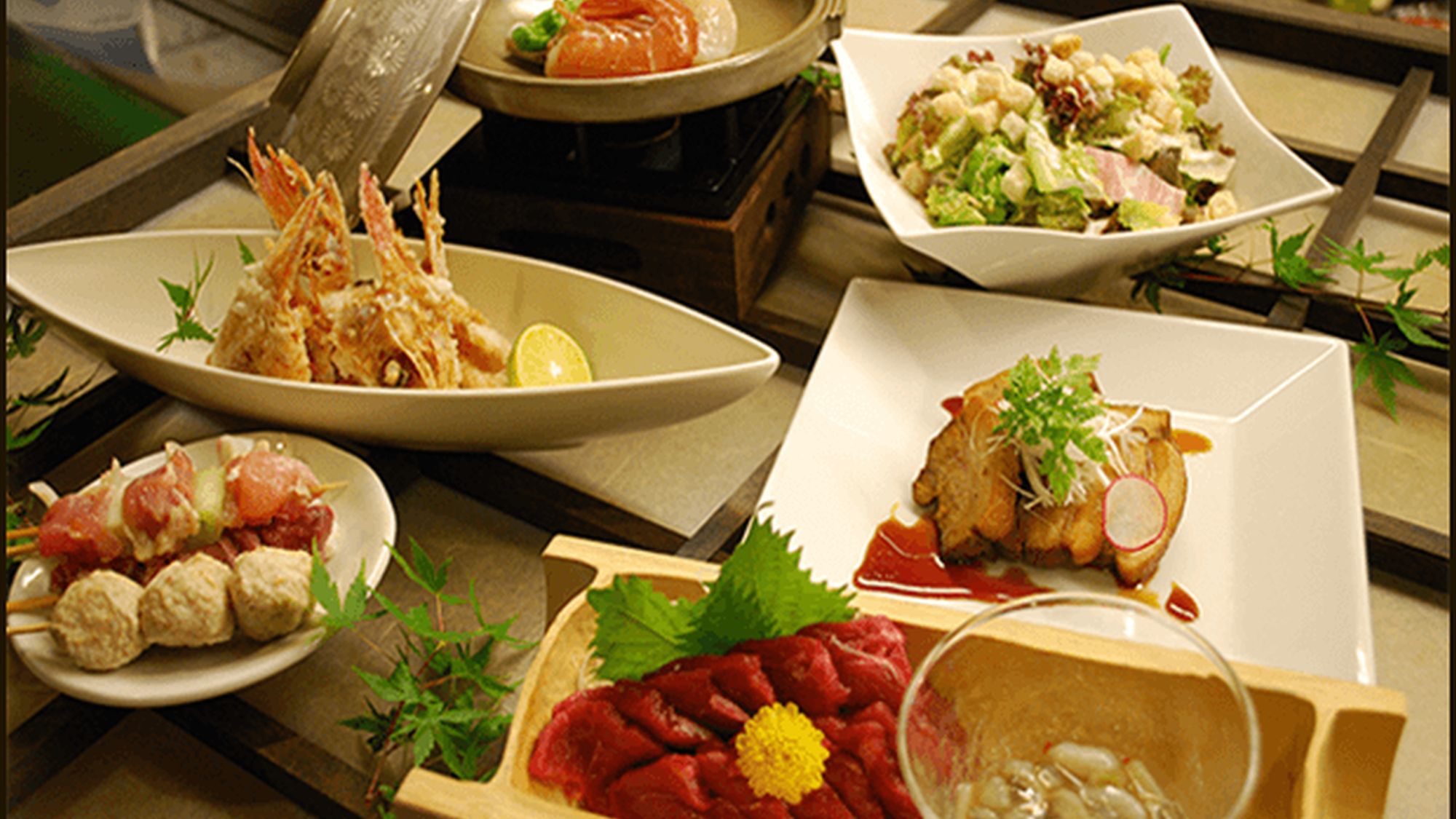 【周辺レストラン】居酒屋「北海」新鮮な魚介や創作料理、地酒などが楽しめる。