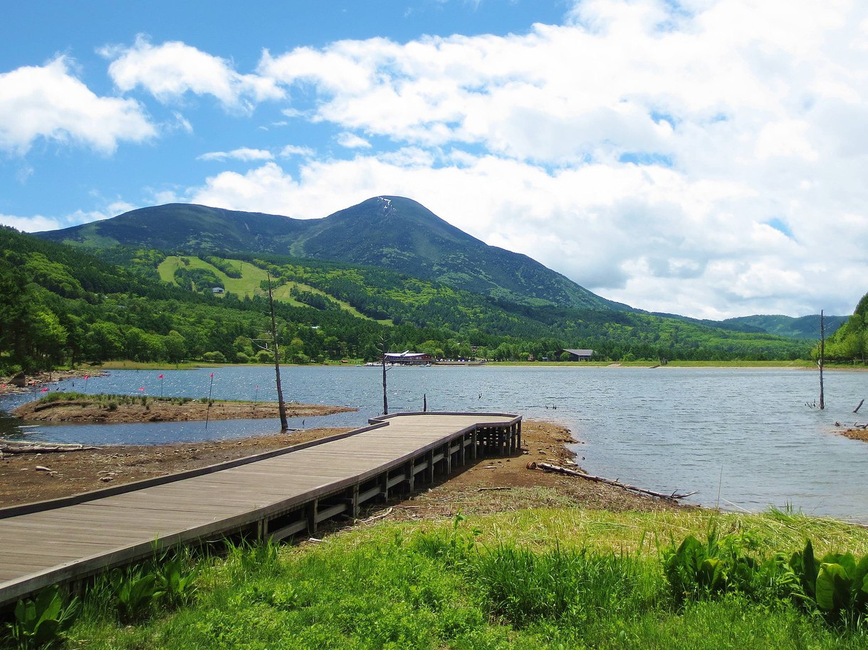 女神湖から見る夏の蓼科山