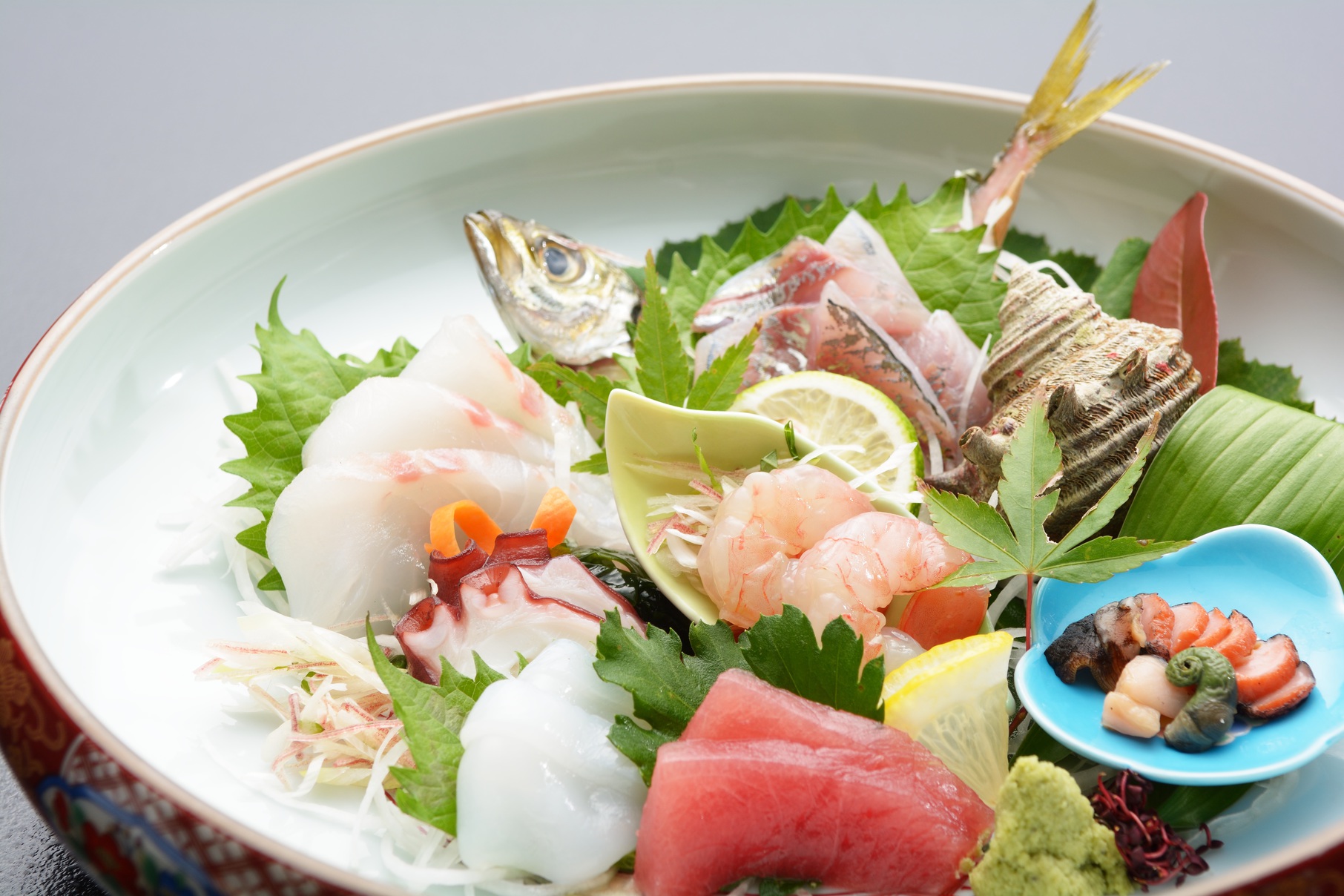 季節の天然魚介類会席お造り一人前