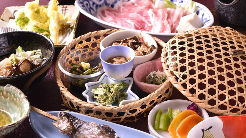 *【夕食（一例）】春限定：山菜しゃぶしゃぶ