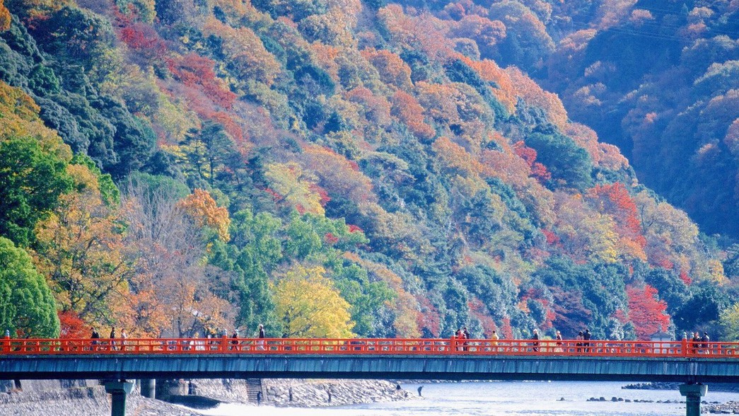 （秋の朝霧橋）宇治の風景を華やかにする朱塗りの橋※画像はイメージ